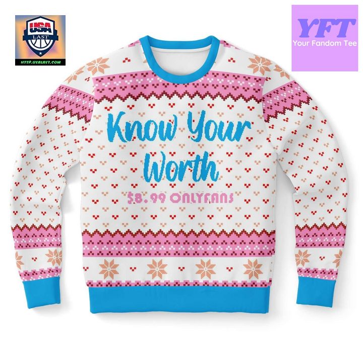 Know Your Worth Meme Design 3d Ugly Christmas Sweater