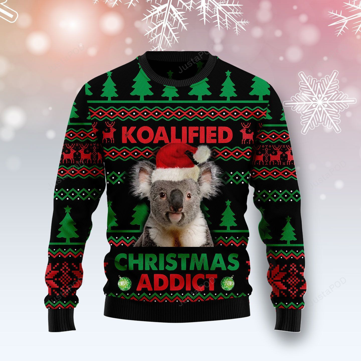 Koala Koalified Christmas Addict Ugly Christmas Sweater, Perfect Holiday Gift