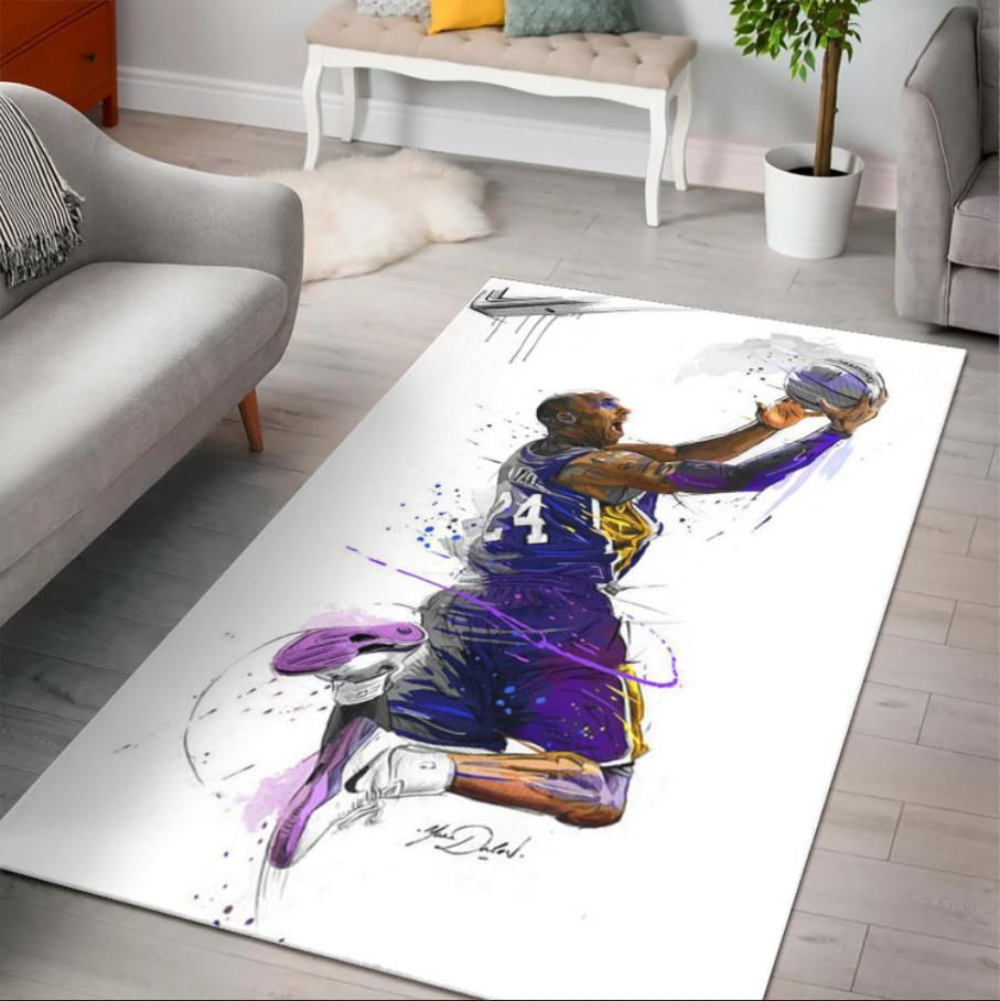 Kobe Bryant 24 Lakers Legend Rectangle Area Rug – Full Print Carpet For Living Room & Bedroom Home Decor