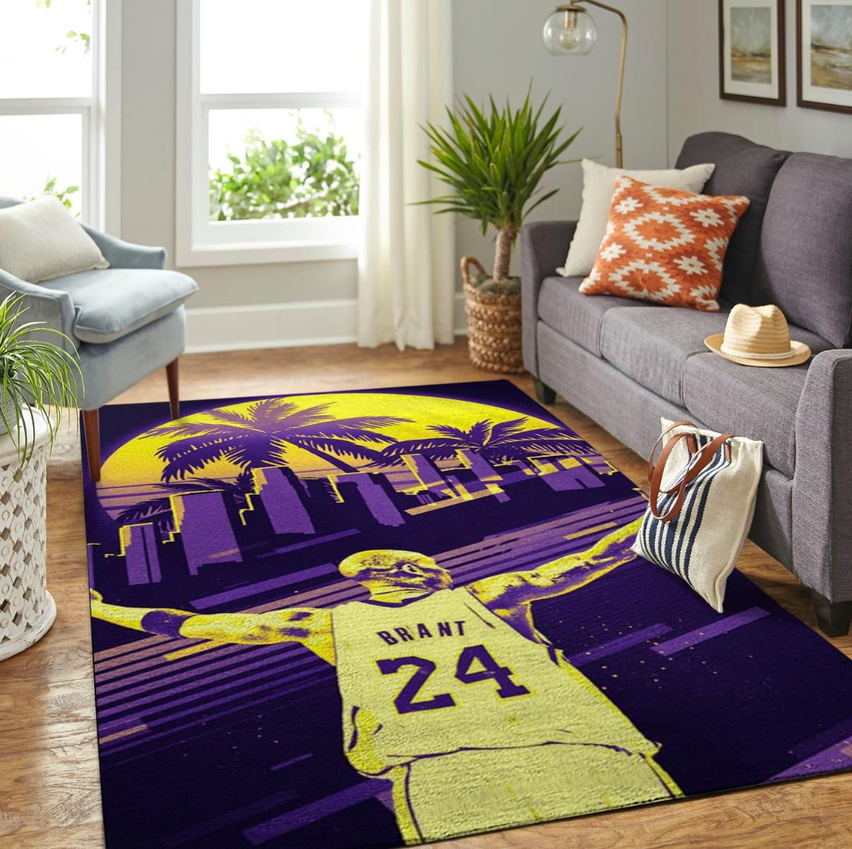 Kobe Bryant Legend 24 Lakers Sport Rectangle Area Rug – Full Print Carpet For Living Room & Bedroom Home Decor