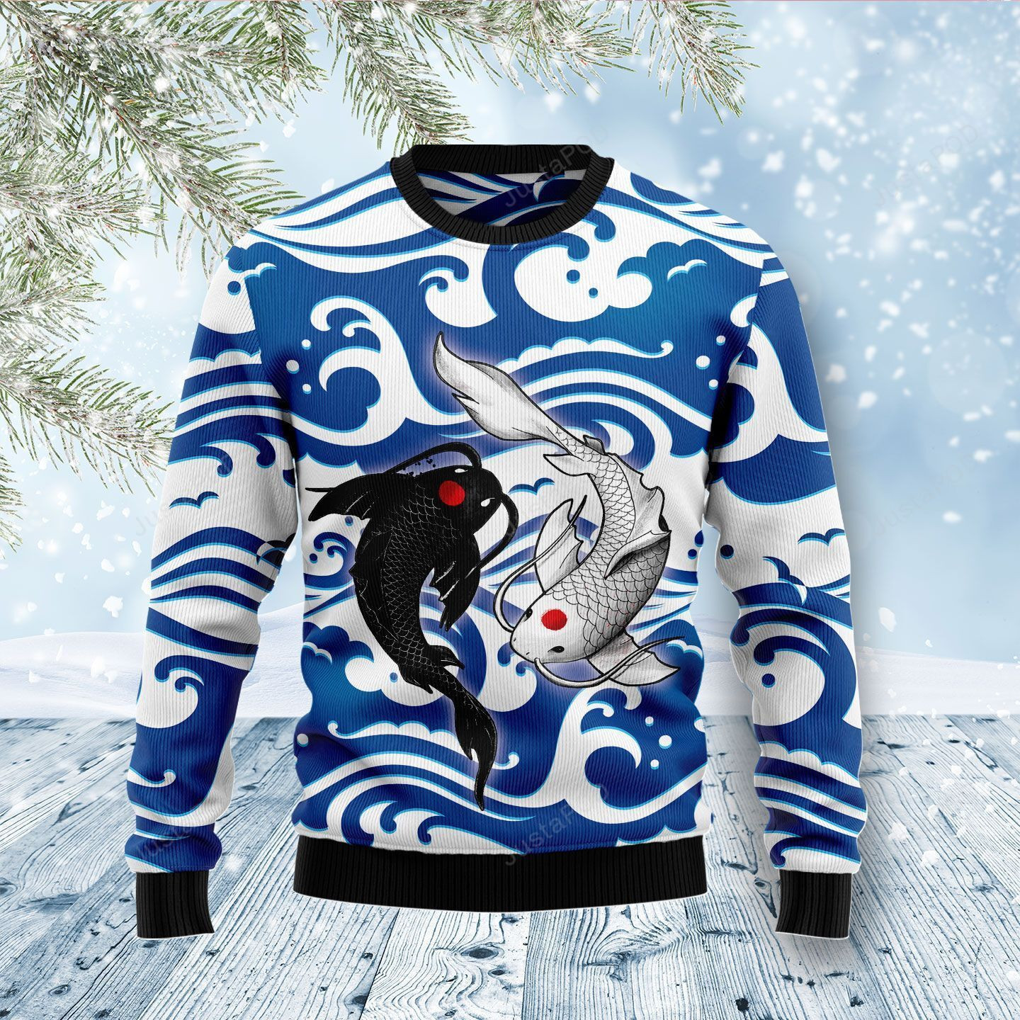 Koi Yin Yang Ugly Christmas Sweater, Perfect Holiday Gift