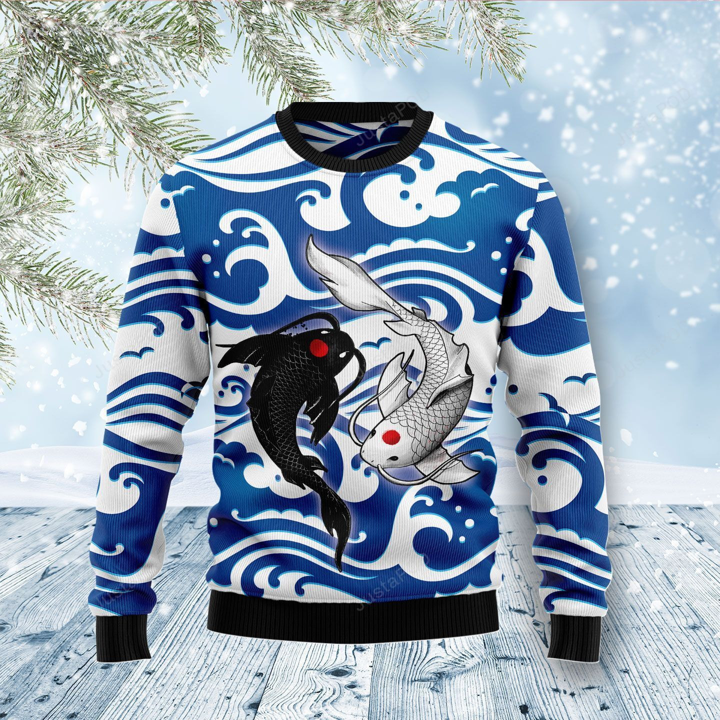 Koi Yin Yang Ugly Christmas Sweater, Perfect Holiday Gift