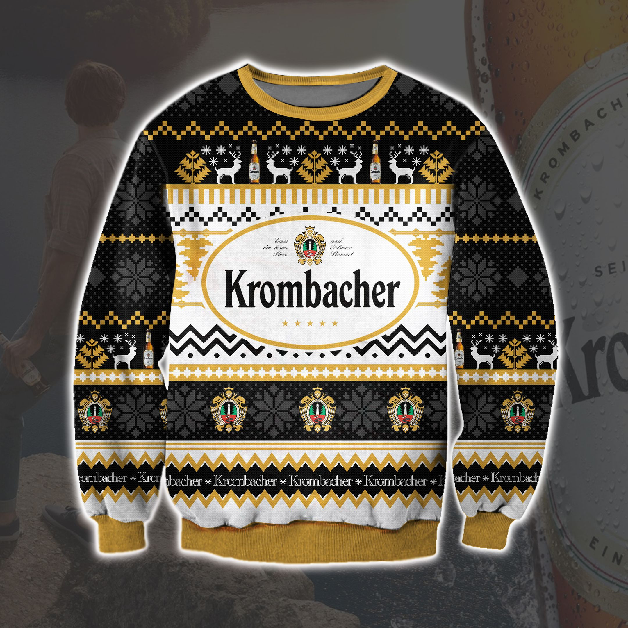 Krombacher Knitting Pattern 3D Print Ugly Christmas Sweater
