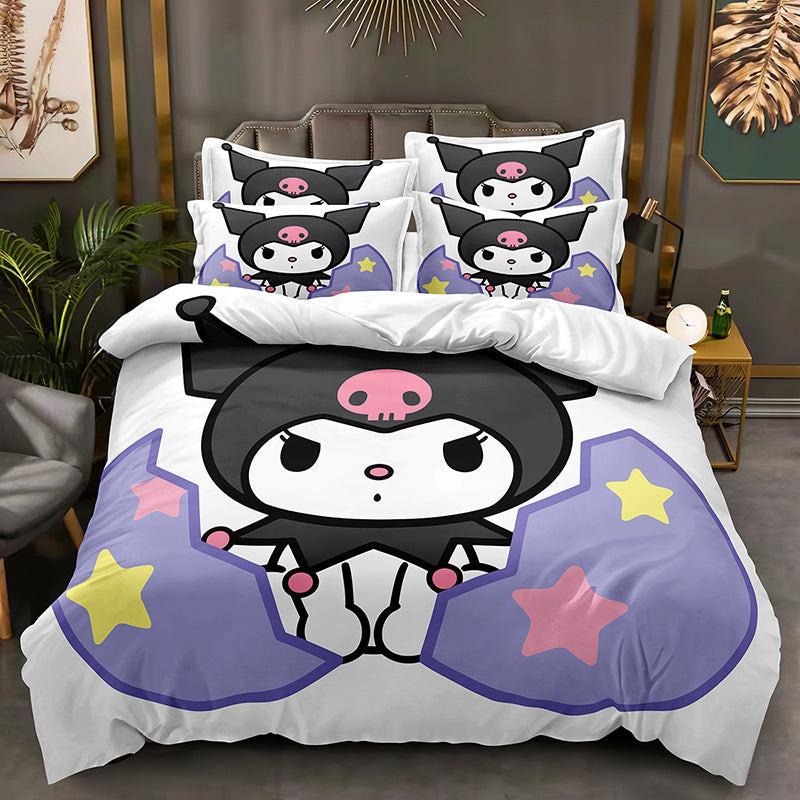 Kuromi Duvet Cover Quilt Cover Pillowcase Bedding Set Bed Linen Home Bedroom Decor