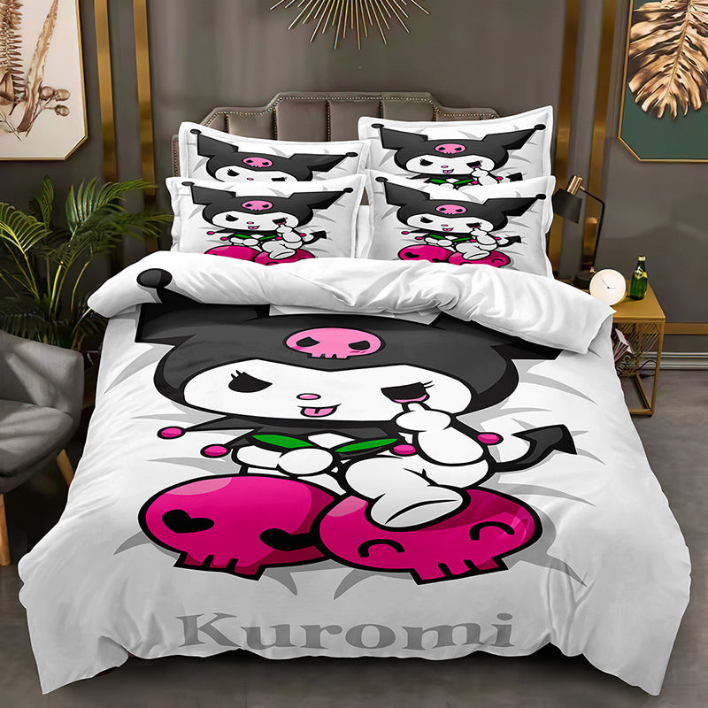 Kuromi Duvet Cover Quilt Cover Pillowcase Bedding Set Bed Linen Home Bedroom Decor