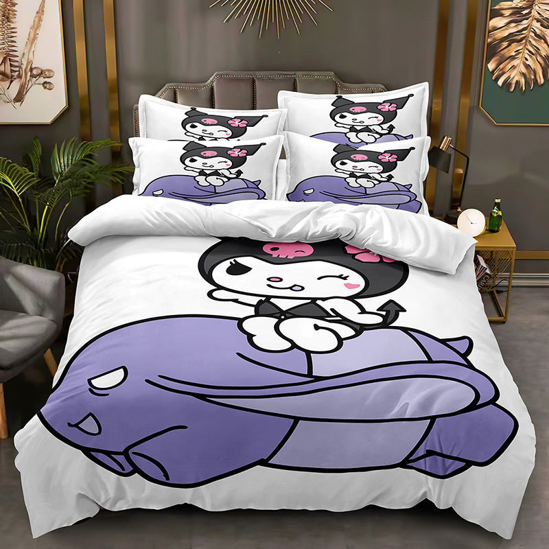 Kuromi Duvet Cover Quilt Cover Pillowcase Bedding Set Bed Linen Home Bedroom Decor