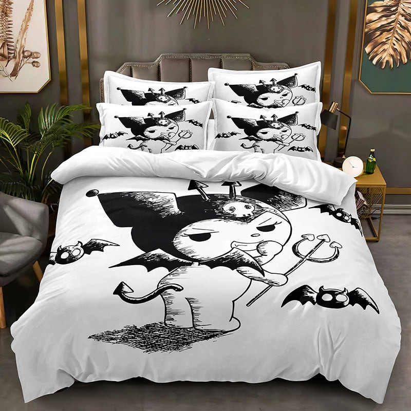 Kuromi Duvet Cover Quilt Cover Pillowcase Bedding Set Bed Linen Home Bedroom Decor