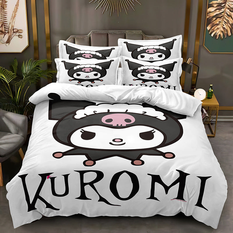 Kuromi Duvet Cover Quilt Cover Pillowcase Bedding Set Bed Linen Home Bedroom Decor