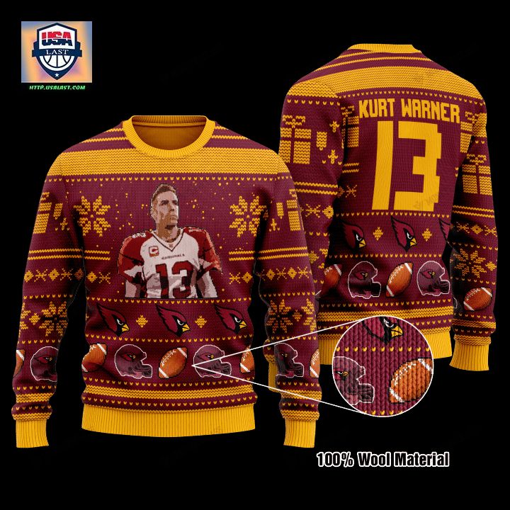 Kurt Warner 13 Arizona Cardinals Nfl Christmas Sweater