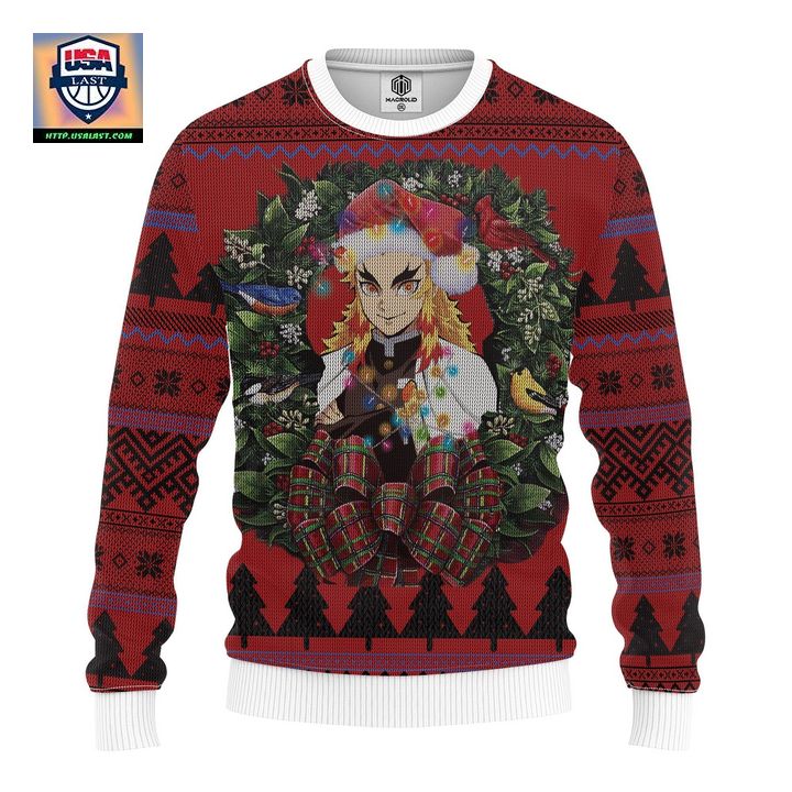 Kyojuro Rengoku Kimetsu No Yaiba Mc Ugly Christmas Sweater Thanksgiving Gift
