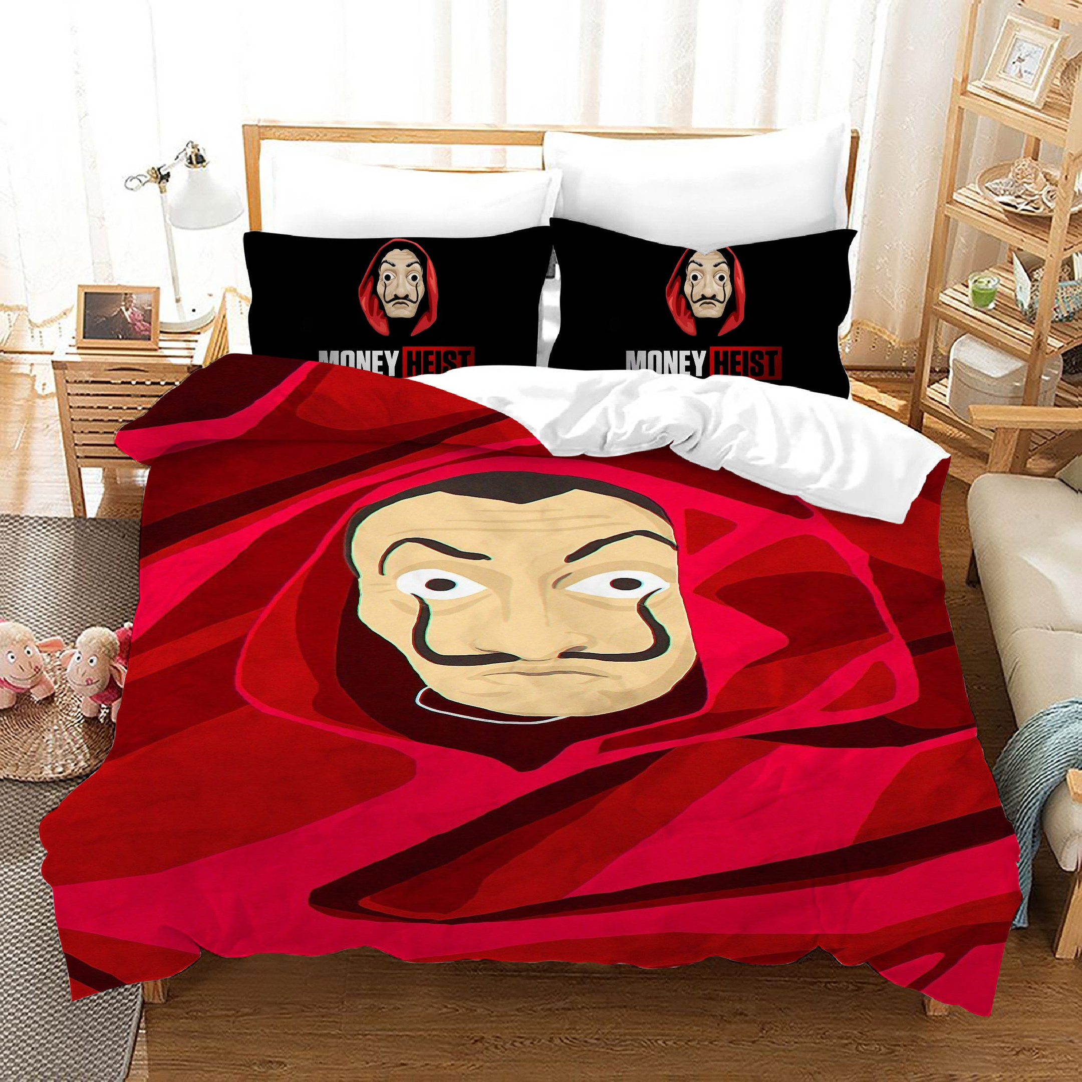 La Casa De Papel Duvet Cover Quilt Cover Pillowcase Bedding Set Bed Linen Home Bedroom Decor