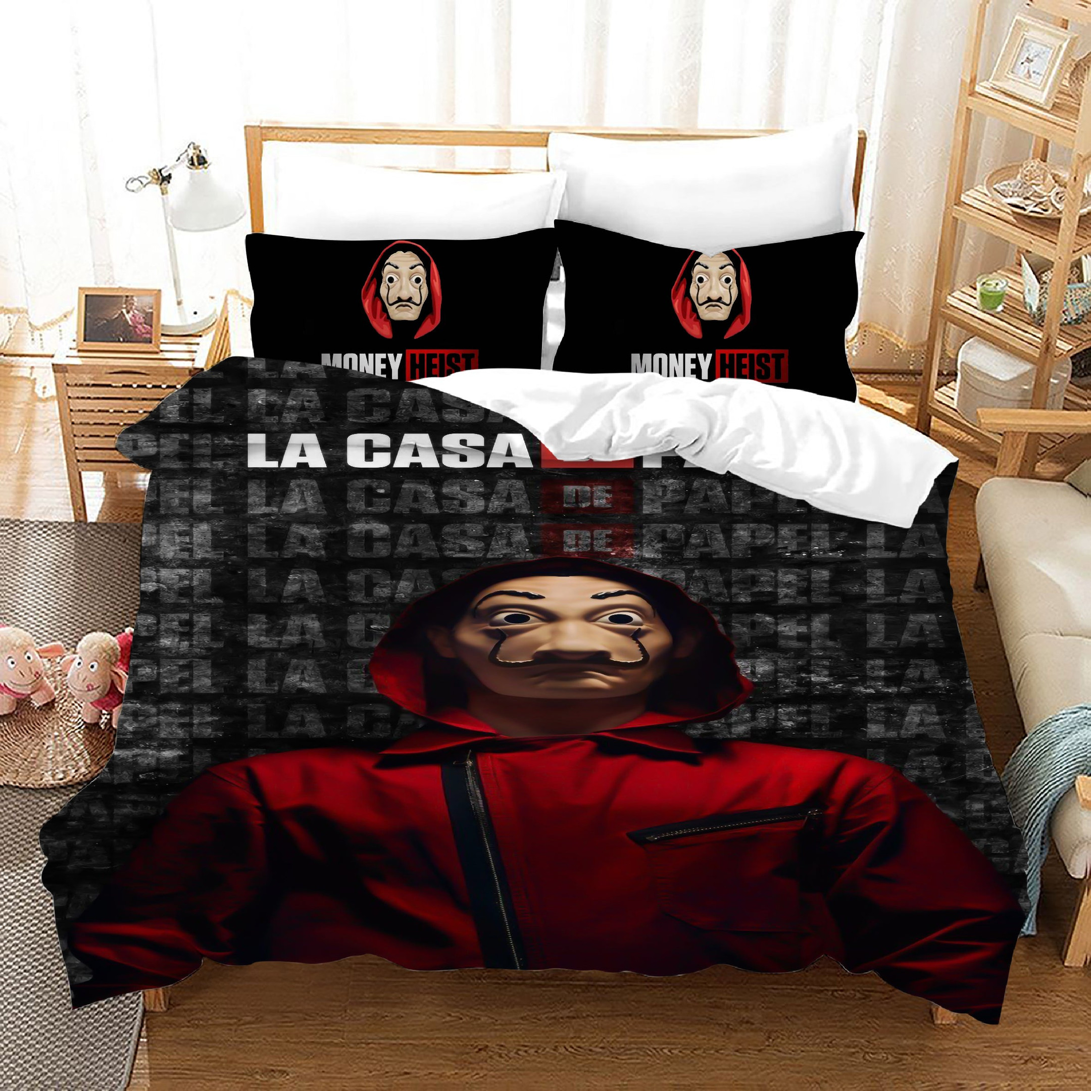 La Casa De Papel Duvet Cover Quilt Cover Pillowcase Bedding Set Bed Linen Home Bedroom Decor