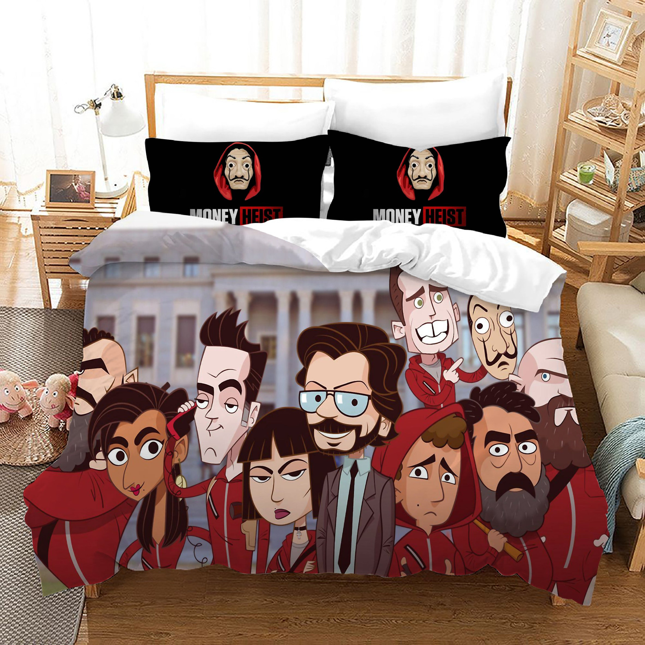 La Casa De Papel Duvet Cover Quilt Cover Pillowcase Bedding Set Bed Linen Home Bedroom Decor