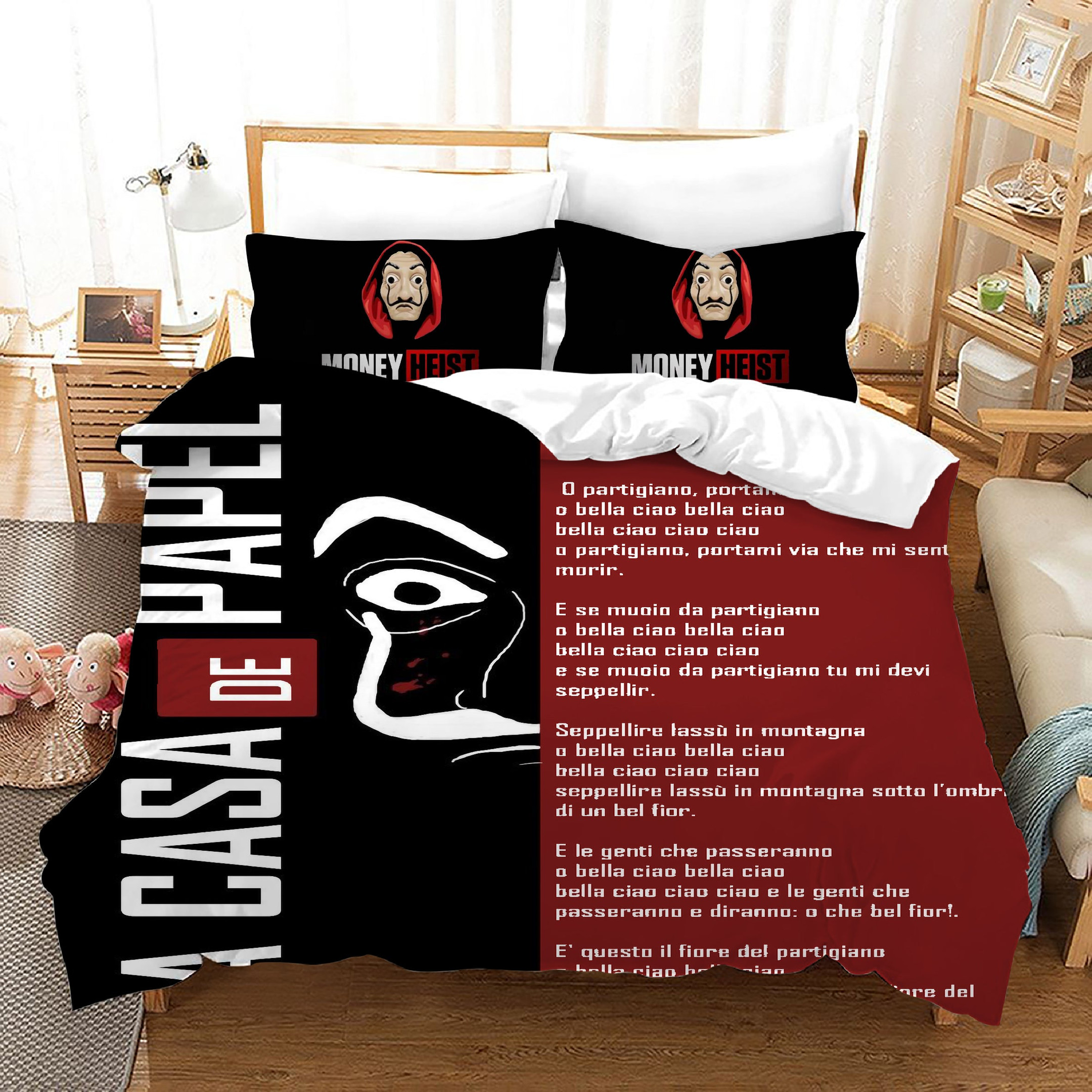 La Casa De Papel Duvet Cover Quilt Cover Pillowcase Bedding Set Bed Linen Home Bedroom Decor