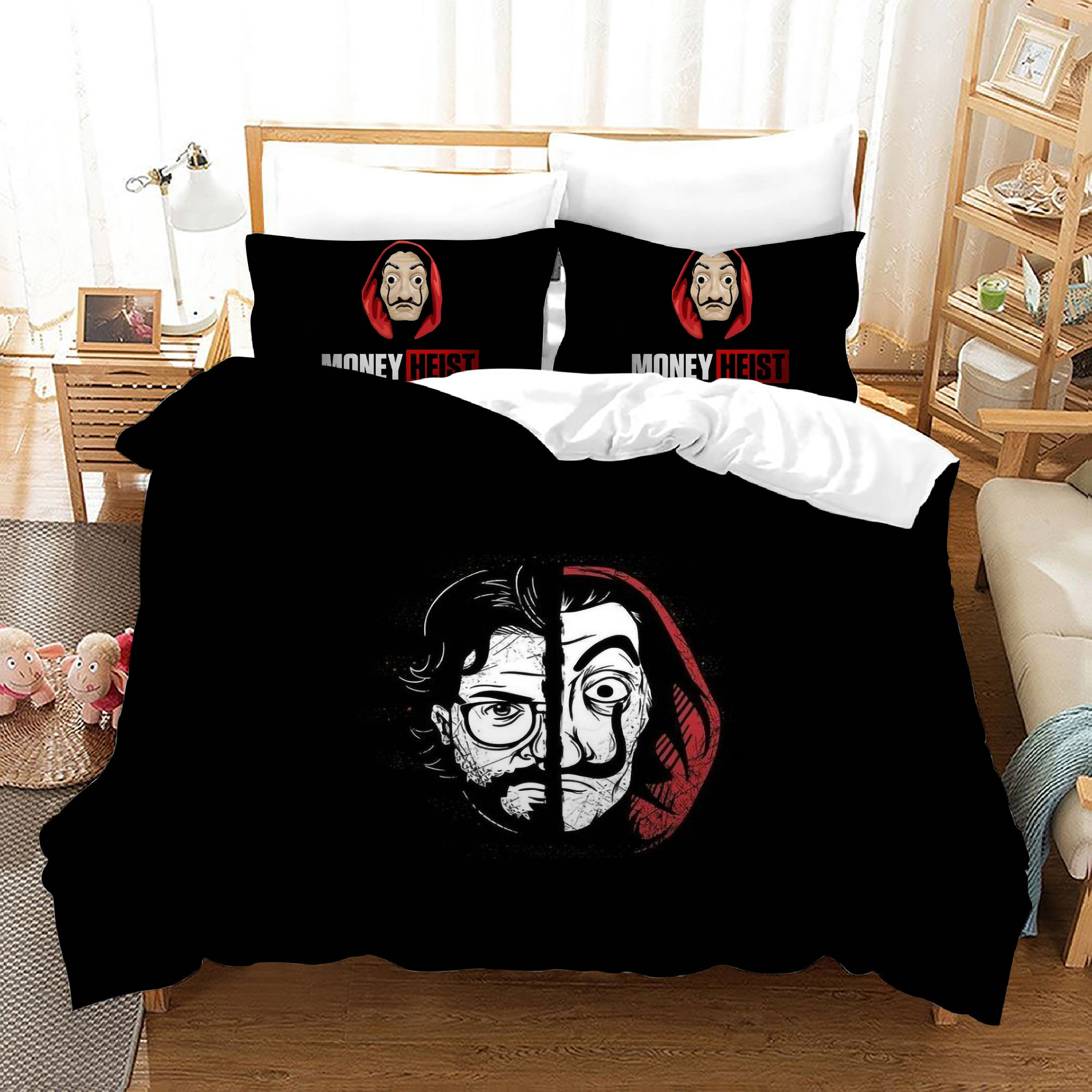 La Casa De Papel Duvet Cover Quilt Cover Pillowcase Bedding Set Bed Linen Home Bedroom Decor