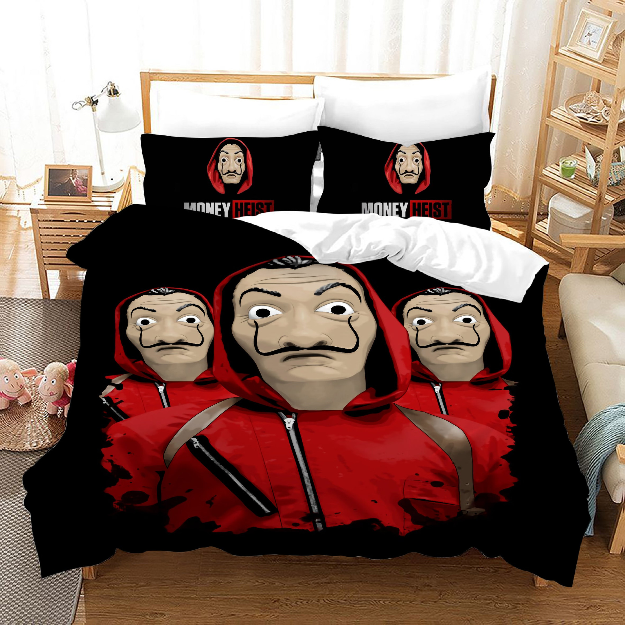 La Casa De Papel Duvet Cover Quilt Cover Pillowcase Bedding Set Bed Linen Home Bedroom Decor