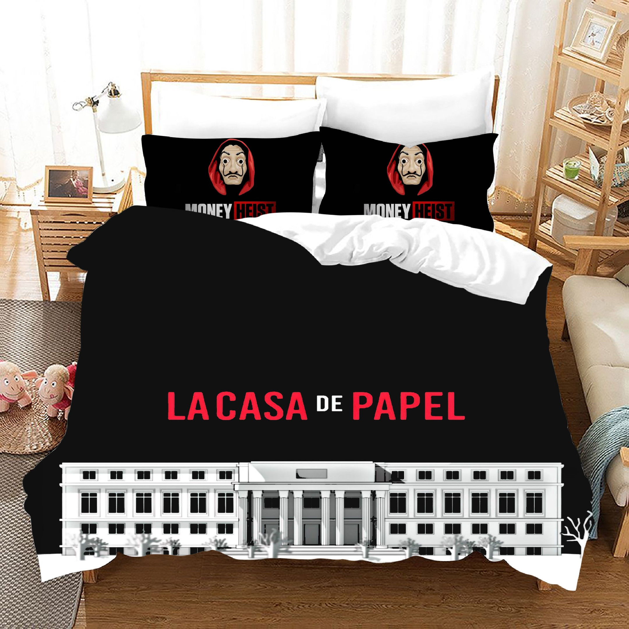La Casa De Papel Duvet Cover Quilt Cover Pillowcase Bedding Set Bed Linen Home Bedroom Decor