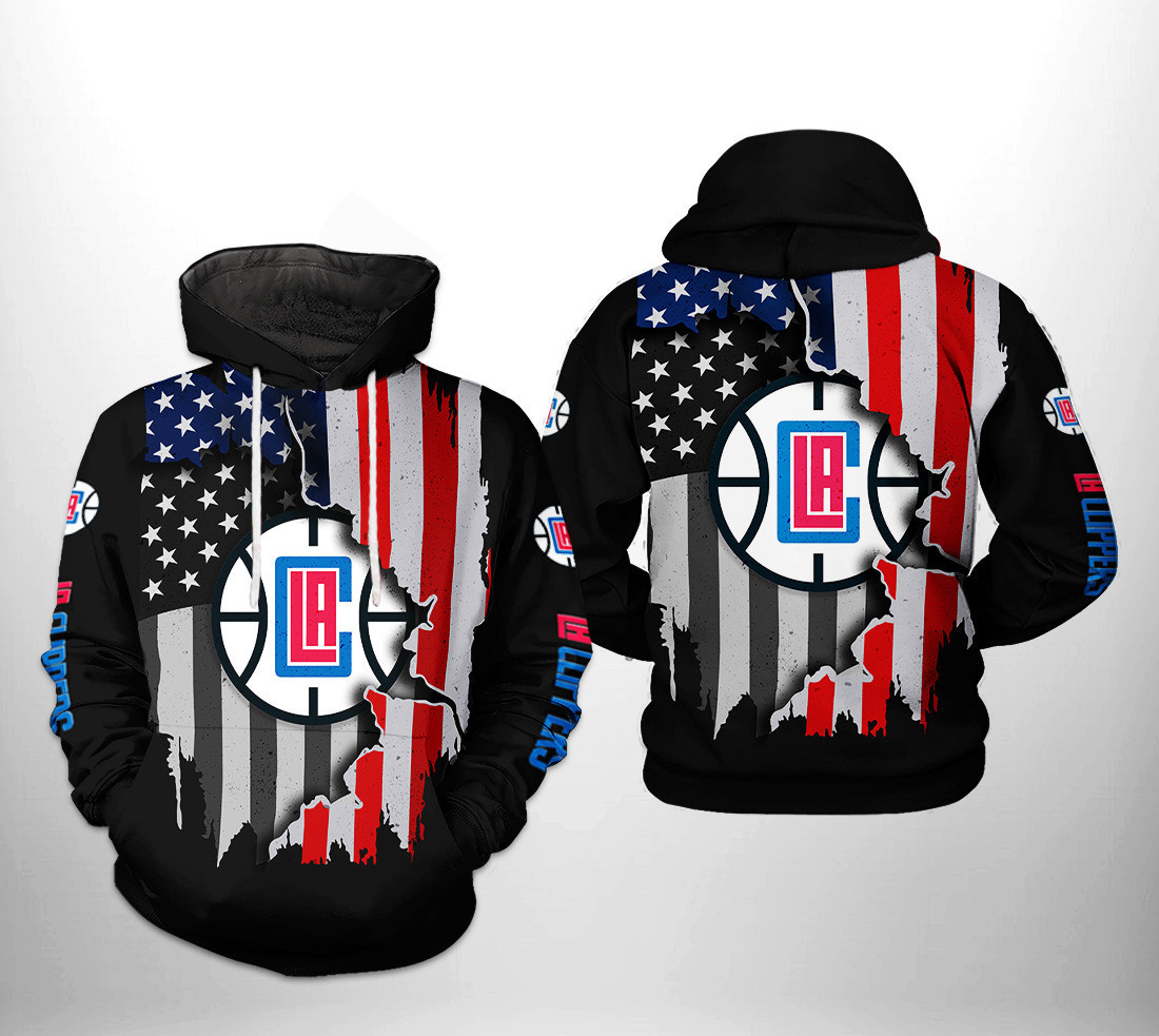 LA Clippers NBA US Flag Team 3D All Over Print Hoodie & Zip Hoodie