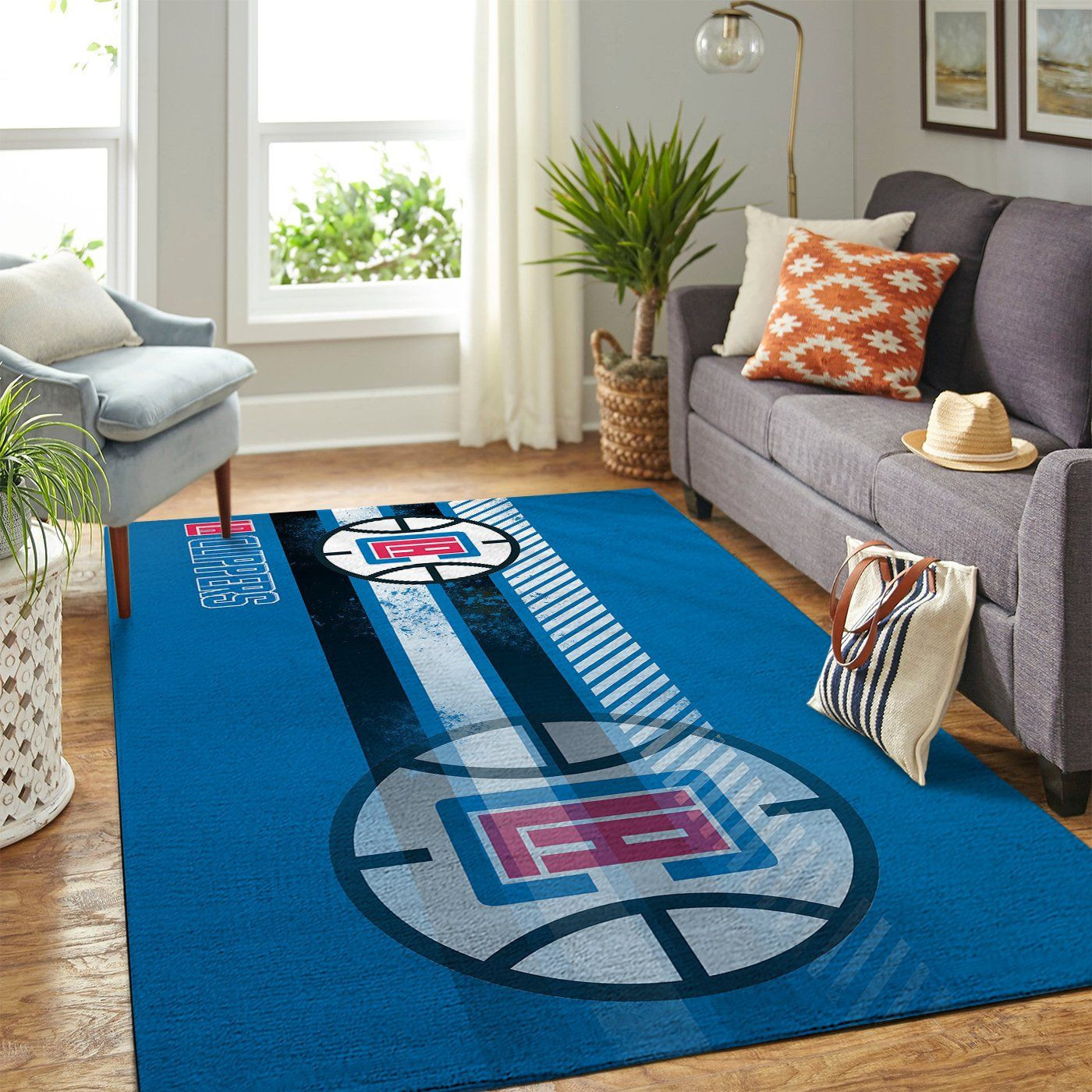 La Clippers Team Logo Nice Gift Rectangle Area Rug – Full Print Carpet For Living Room & Bedroom Home Decor