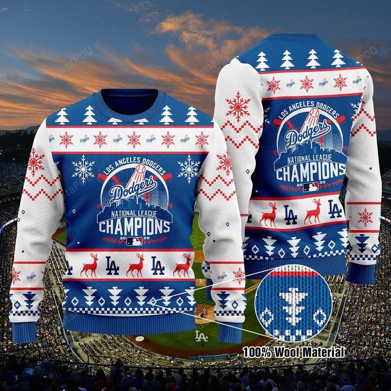 La Dodgers World Series Champions Ugly Christmas Sweater, Perfect Holiday Gift