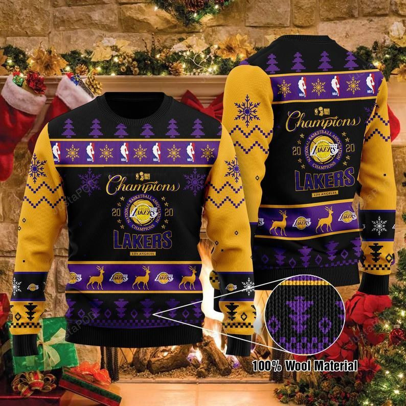 La Lakers Nba Champions Laker Champion Ugly Christmas Sweater, Perfect Holiday Gift