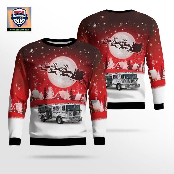 La Plata Maryland Dentsville Volunteer EMS Fire and Auxiliary Christmas Sweater 3D