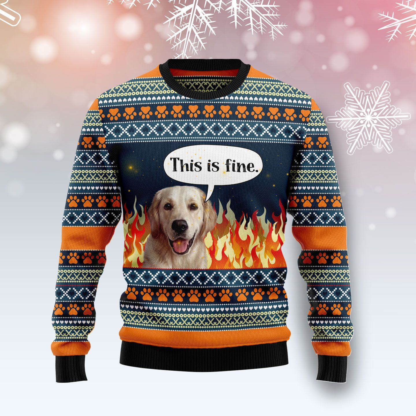Labrador Retriever Fire Ugly Christmas Sweater, Perfect Holiday Gift