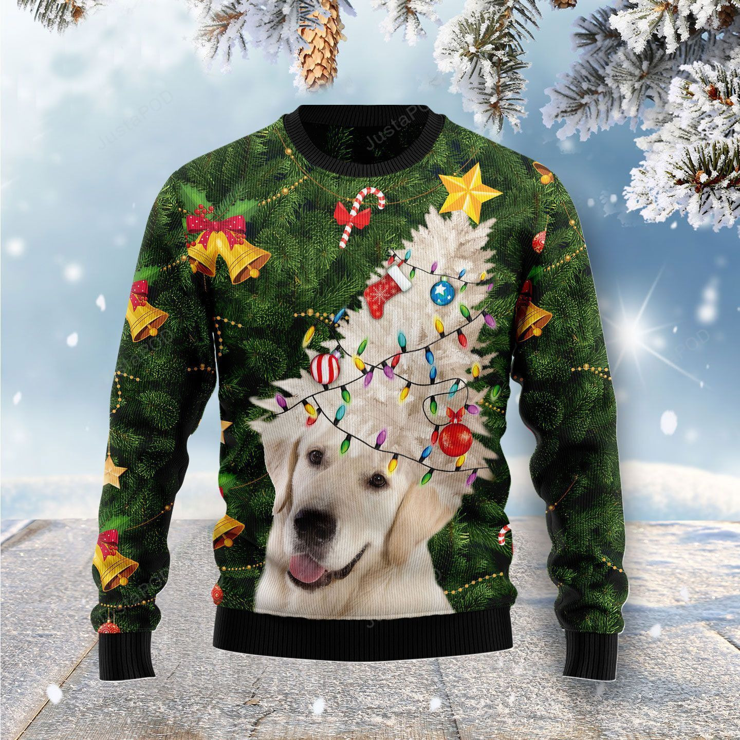 Labrador Retriever Noel Tree Ugly Christmas Sweater, Perfect Holiday Gift