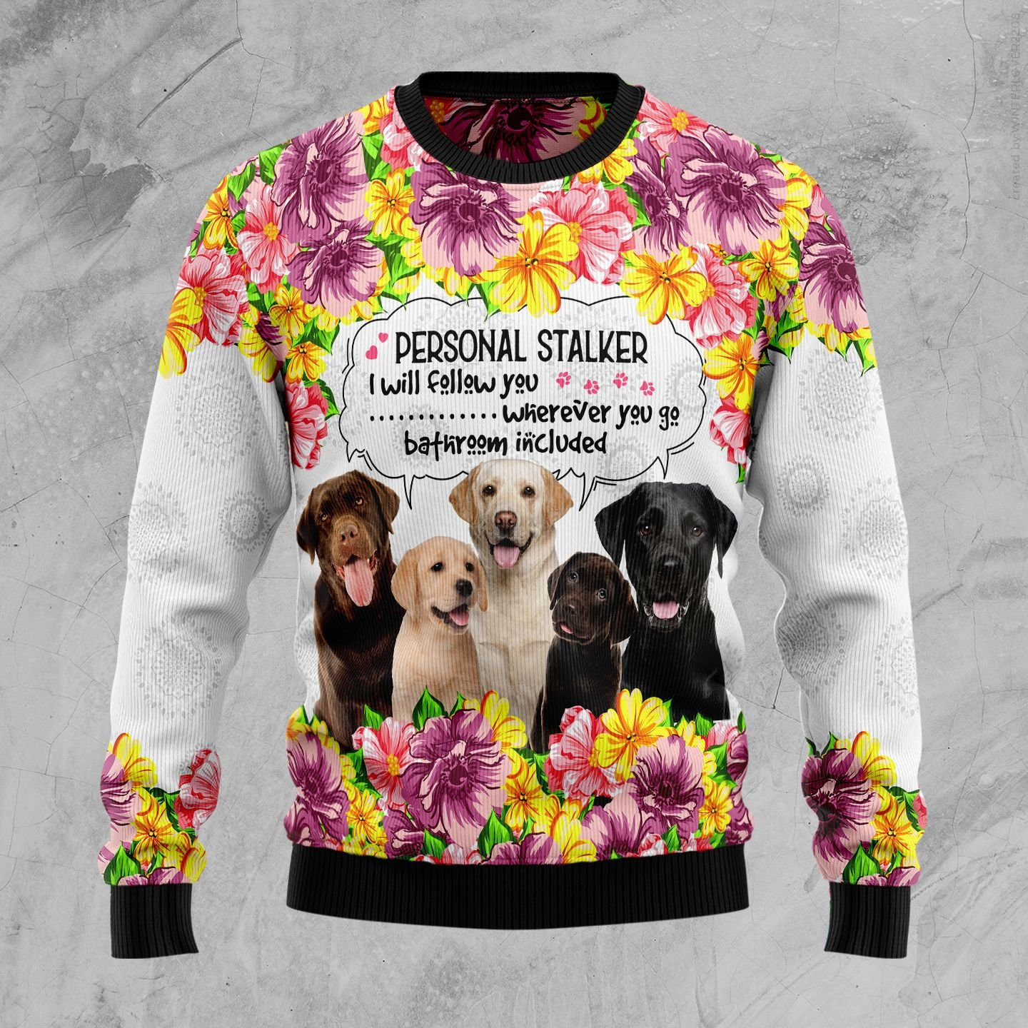 Labrador Retriever Personal Stalker Ugly Christmas Sweater, Perfect Holiday Gift