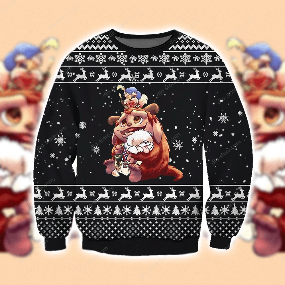 Labyrinth Knitting Pattern 3D Print Ugly Christmas Sweater