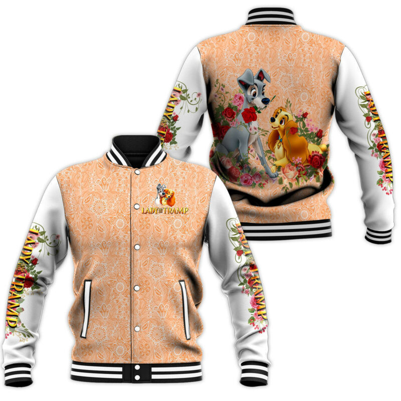 Lady and the Tramp Fashion Baseball Jacket for Men & Women | Cartoon Fan Gift