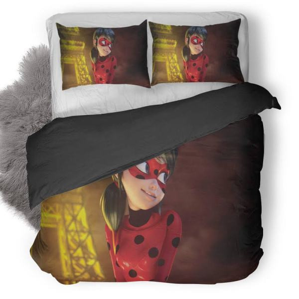 Ladybugs Cat Noir Duvet Cover Quilt Cover Pillowcase Bedding Set Bed Linen Home Bedroom Decor