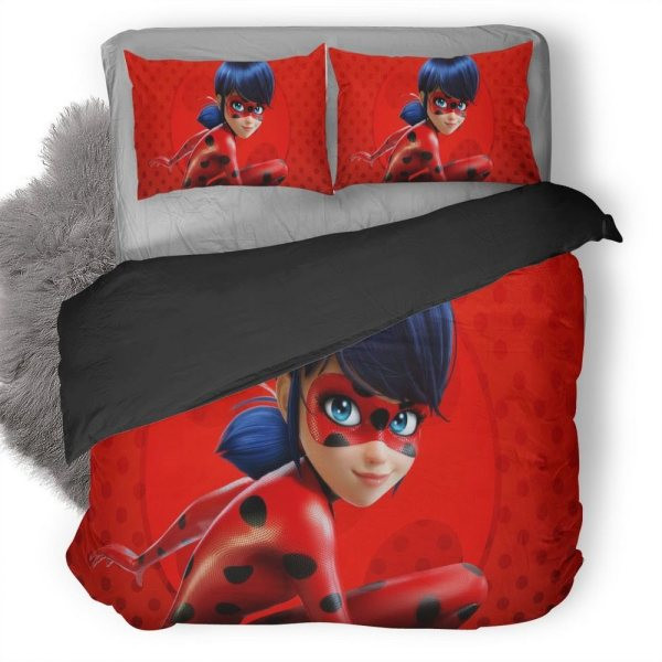 Ladybugs Cat Noir Duvet Cover Quilt Cover Pillowcase Bedding Set Bed Linen Home Bedroom Decor