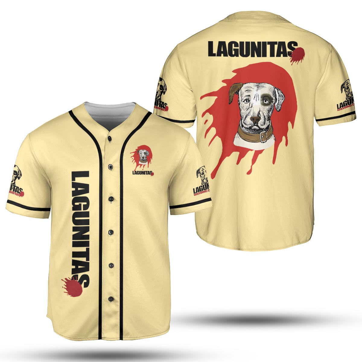Lagunitas IPA Yellow Pattern Baseball Jersey For Men Women, Beer Baseball Jersey For Beer Lover, Lagunitas Beer Fan Gift