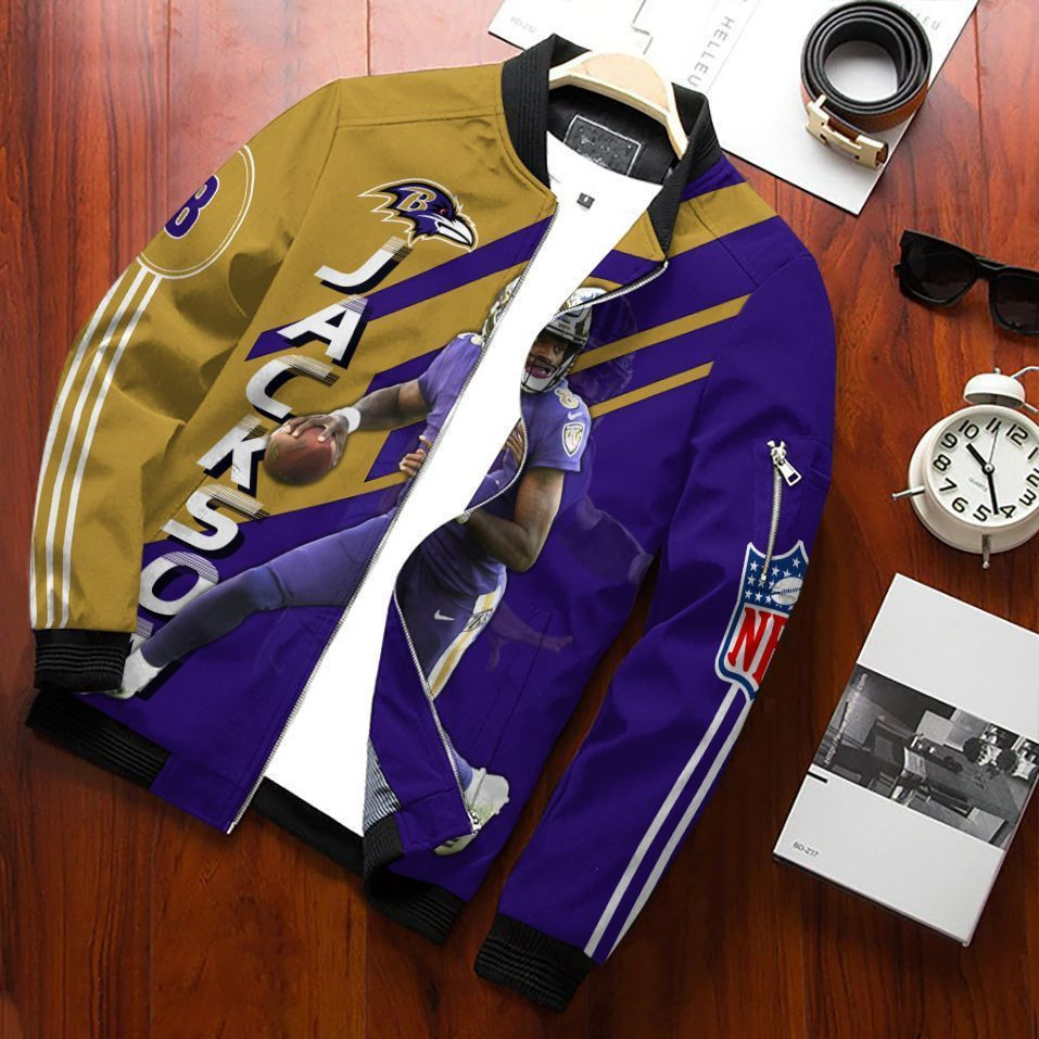 Lamar Jackson - Baltimore Ravens Bomber Jacket | NFL Team Jacket for Men & Women | Football Fan Gift