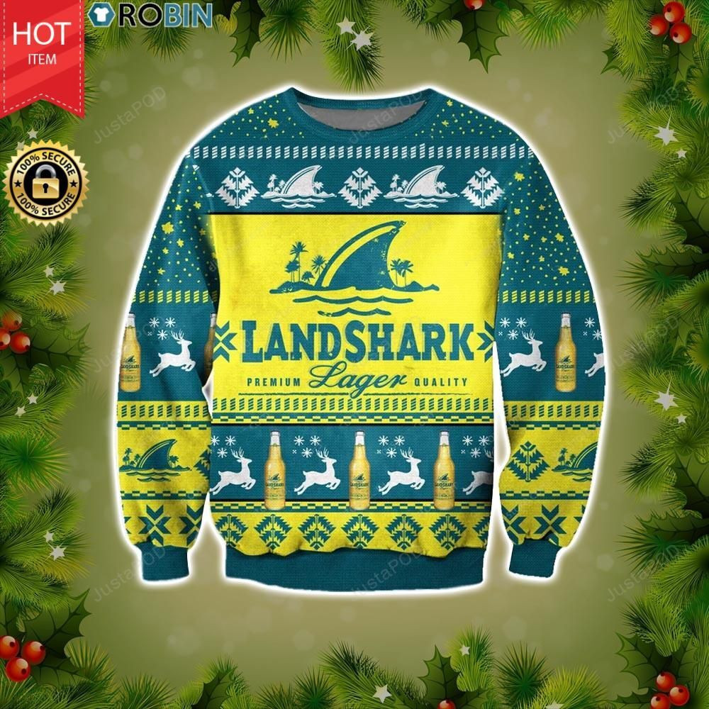 Landshark Lager Beer Ugly Christmas Sweater, Perfect Holiday Gift