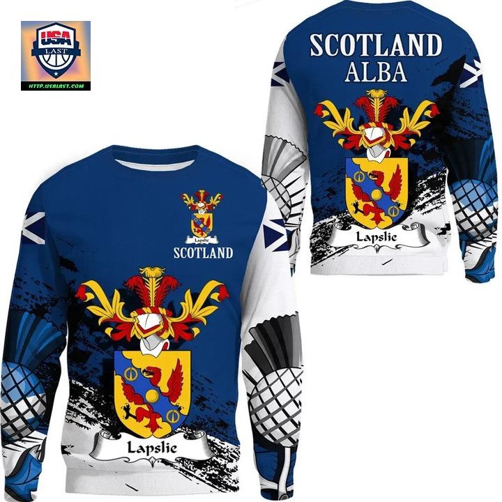 Lapslie Scottish Family Crest Scotland Special Sweater 