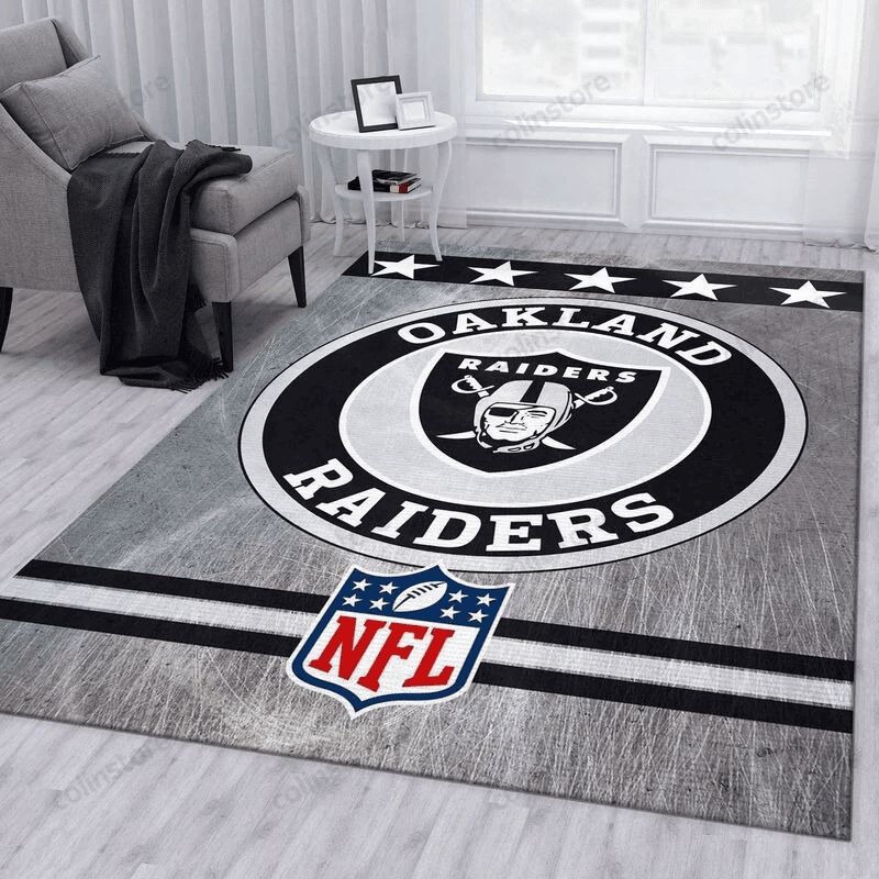 Las Vegas Raiders 15 3D Rectangle Area Rug – Full Print Carpet For Living Room & Bedroom Home Decor