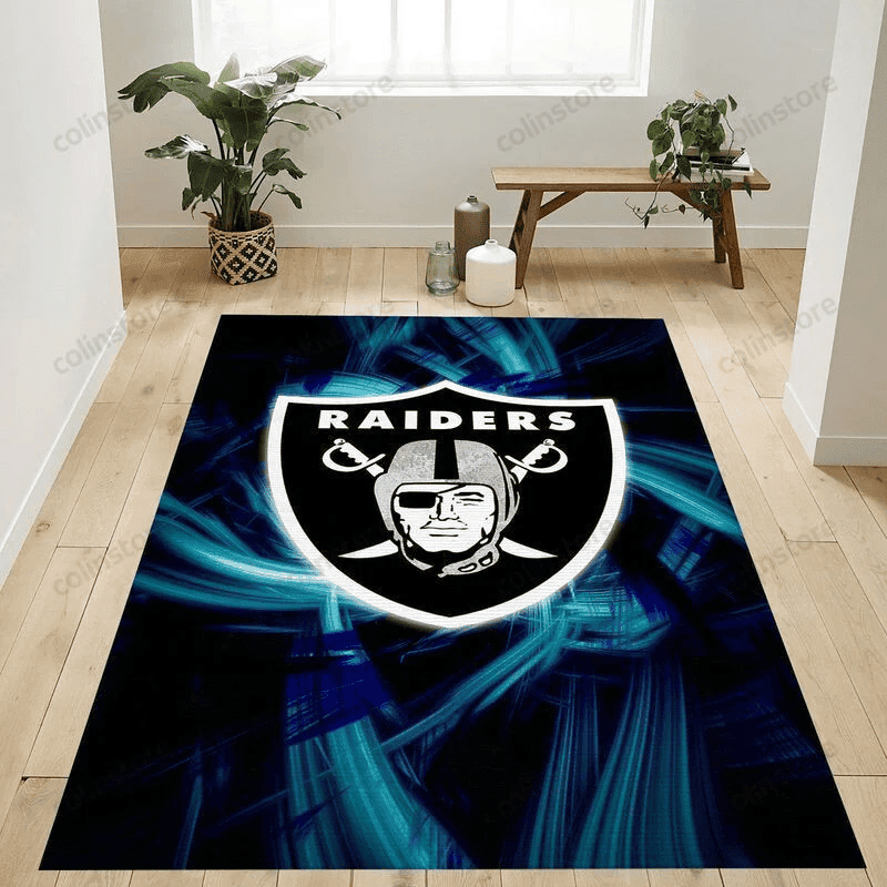 Las Vegas Raiders 19 3D Rectangle Area Rug – Full Print Carpet For Living Room & Bedroom Home Decor