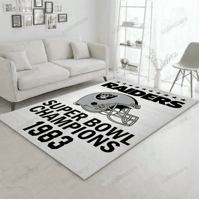 Las Vegas Raiders 1983 3D Rectangle Area Rug – Full Print Carpet For Living Room & Bedroom Home Decor