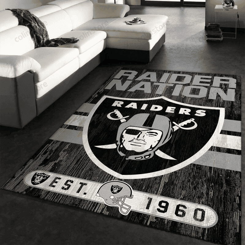Las Vegas Raiders 33 3D Rectangle Area Rug – Full Print Carpet For Living Room & Bedroom Home Decor