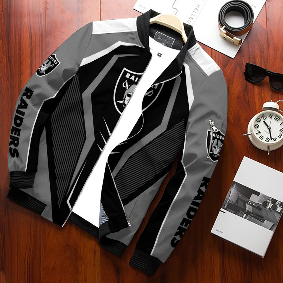 Las Vegas Raiders Bomber Jacket | NFL Team Jacket for Men & Women | Football Fan Gift