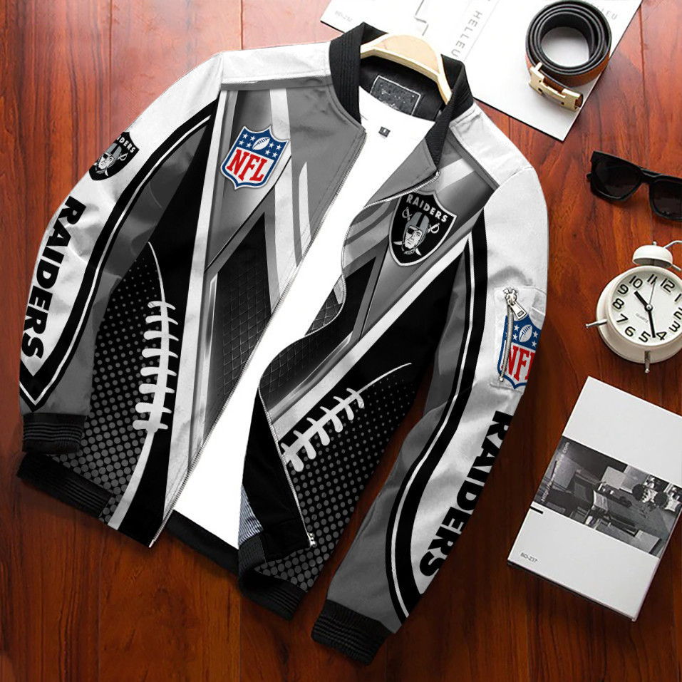 Las Vegas Raiders Bomber Jacket | NFL Team Jacket for Men & Women | Football Fan Gift
