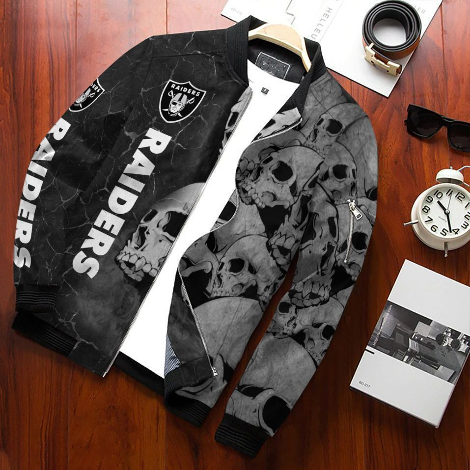 Las Vegas Raiders Bomber Jacket | NFL Team Jacket for Men & Women | Football Fan Gift