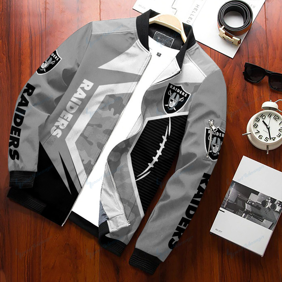 Las Vegas Raiders Bomber Jacket | NFL Team Jacket for Men & Women | Football Fan Gift