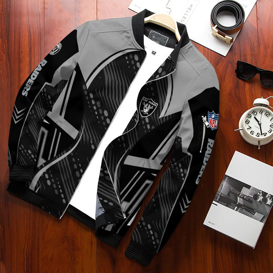 Las Vegas Raiders Bomber Jacket | NFL Team Jacket for Men & Women | Football Fan Gift