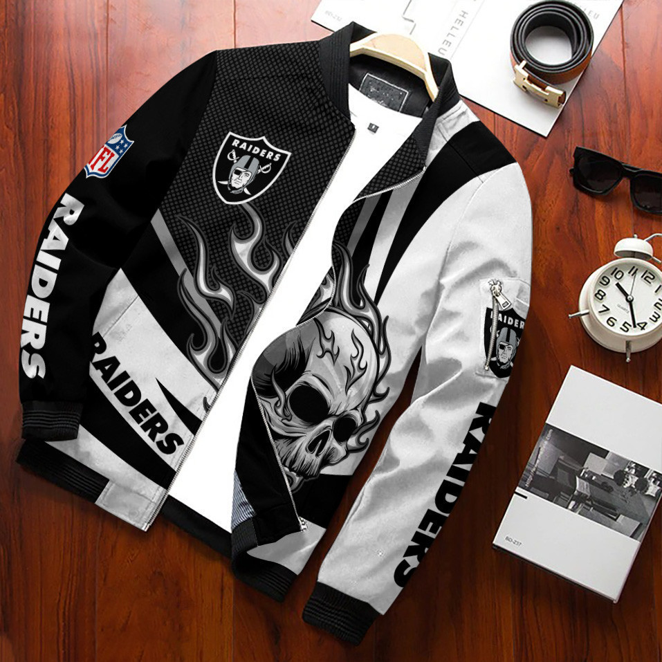 Las Vegas Raiders Bomber Jacket | NFL Team Jacket for Men & Women | Football Fan Gift