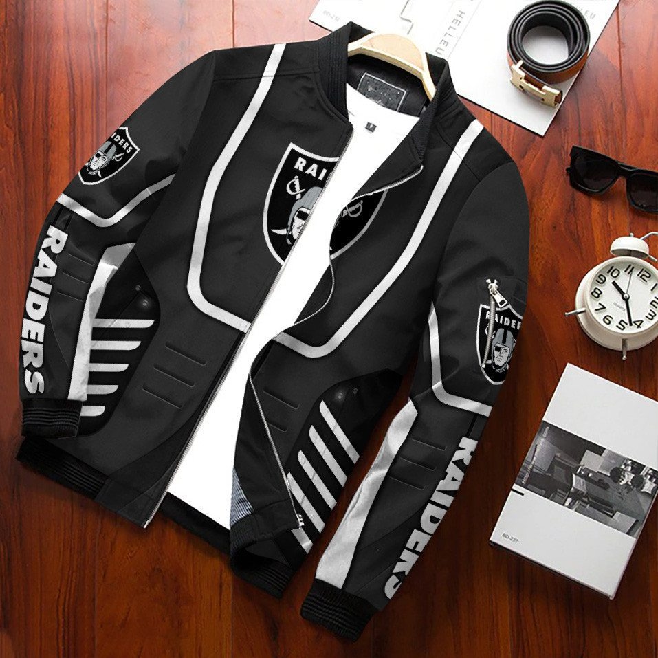 Las Vegas Raiders Bomber Jacket | NFL Team Jacket for Men & Women | Football Fan Gift