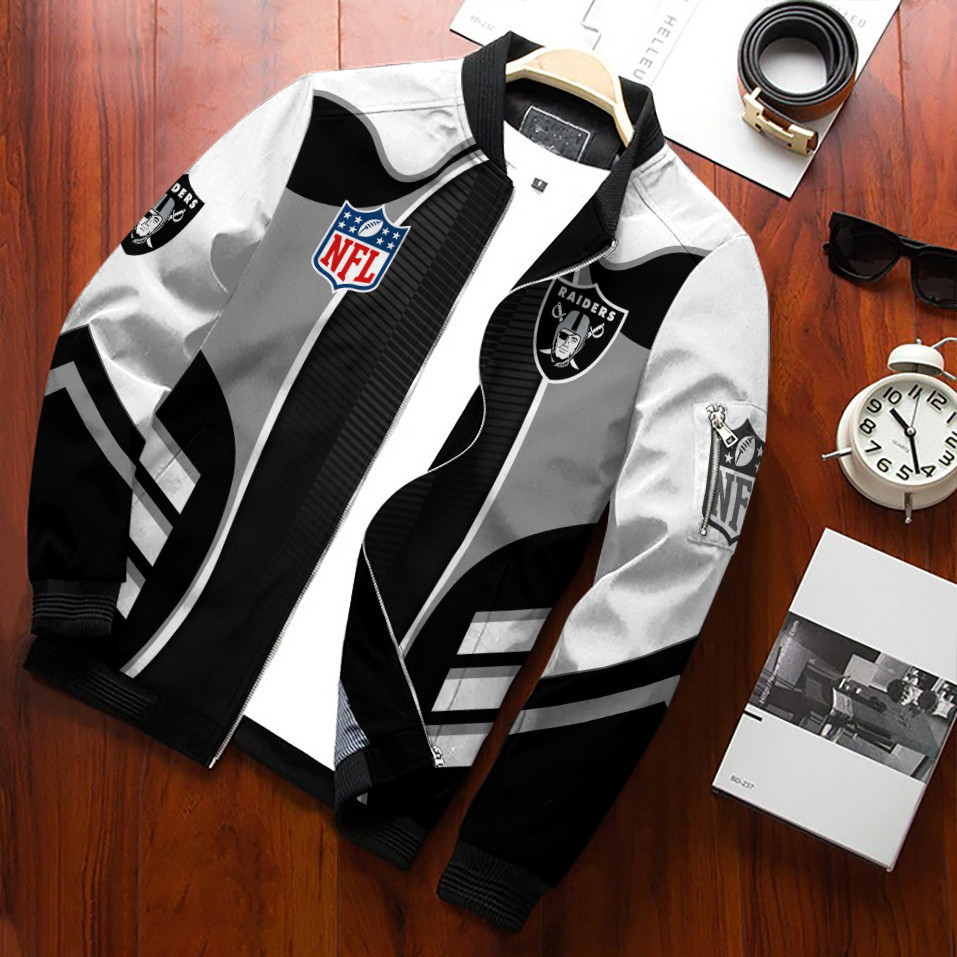 Las Vegas Raiders Bomber Jacket | NFL Team Jacket for Men & Women | Football Fan Gift