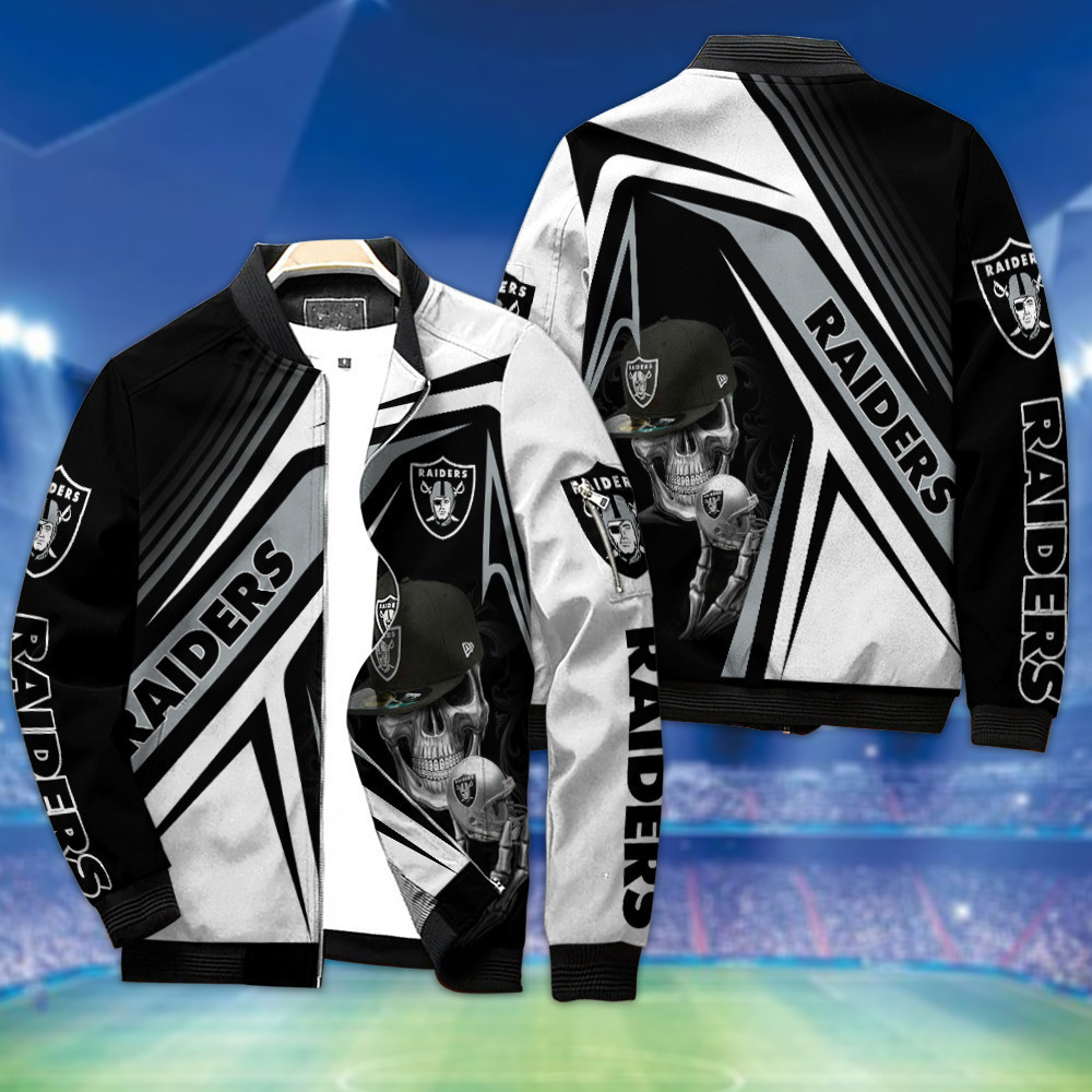 Las Vegas Raiders Bomber Jacket | NFL Team Jacket for Men & Women | Football Fan Gift